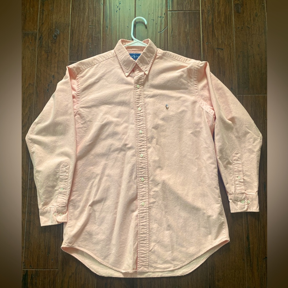 Ralph Lauren Oxford 100% Cotton Men’s Long Sleeve Shirt- 15 1/2 32/33 Peach